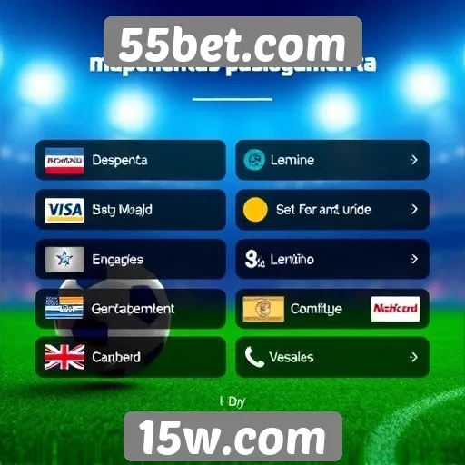 Métodos de pagamento aceitos no 55bet.com
